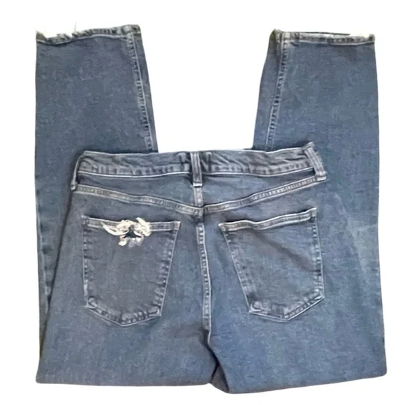 Agolde Kye Mid Rise Straight Ankle Crop Medium Blue Denim Jeans Women's Size 29